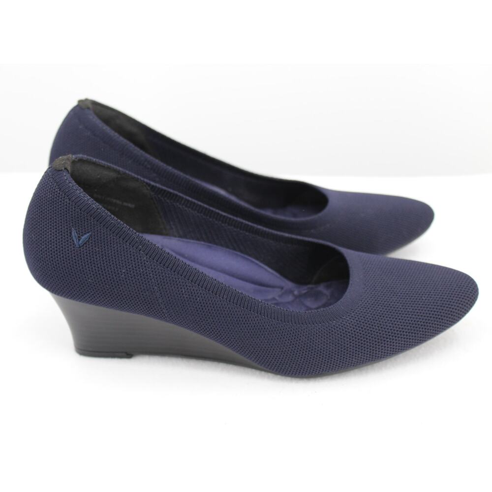 ivaia Women's Pointed Toe Wedges Heel Navy Blue Size 38.5 US 7.5